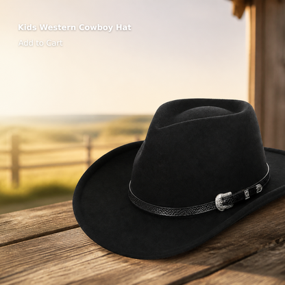 Kids’ Felt Western Cowboy Hat for Ages 3–6