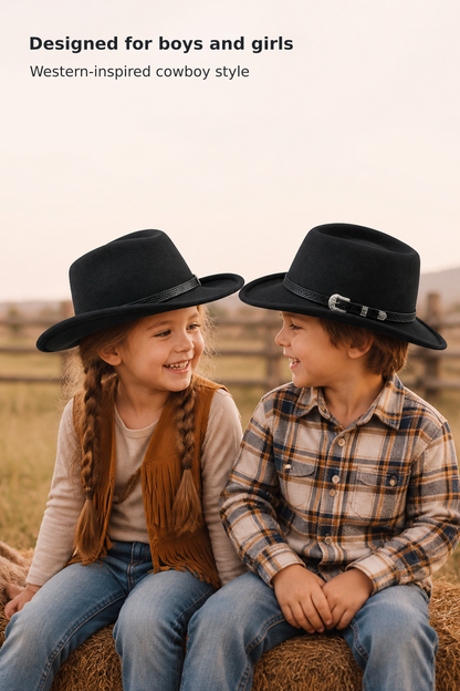 Kids’ Felt Western Cowboy Hat for Ages 3–6