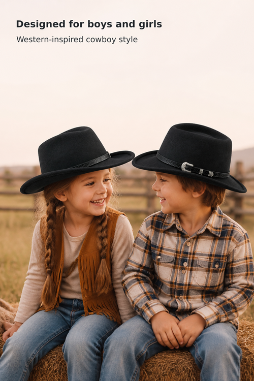 Kids’ Felt Western Cowboy Hat for Ages 3–6