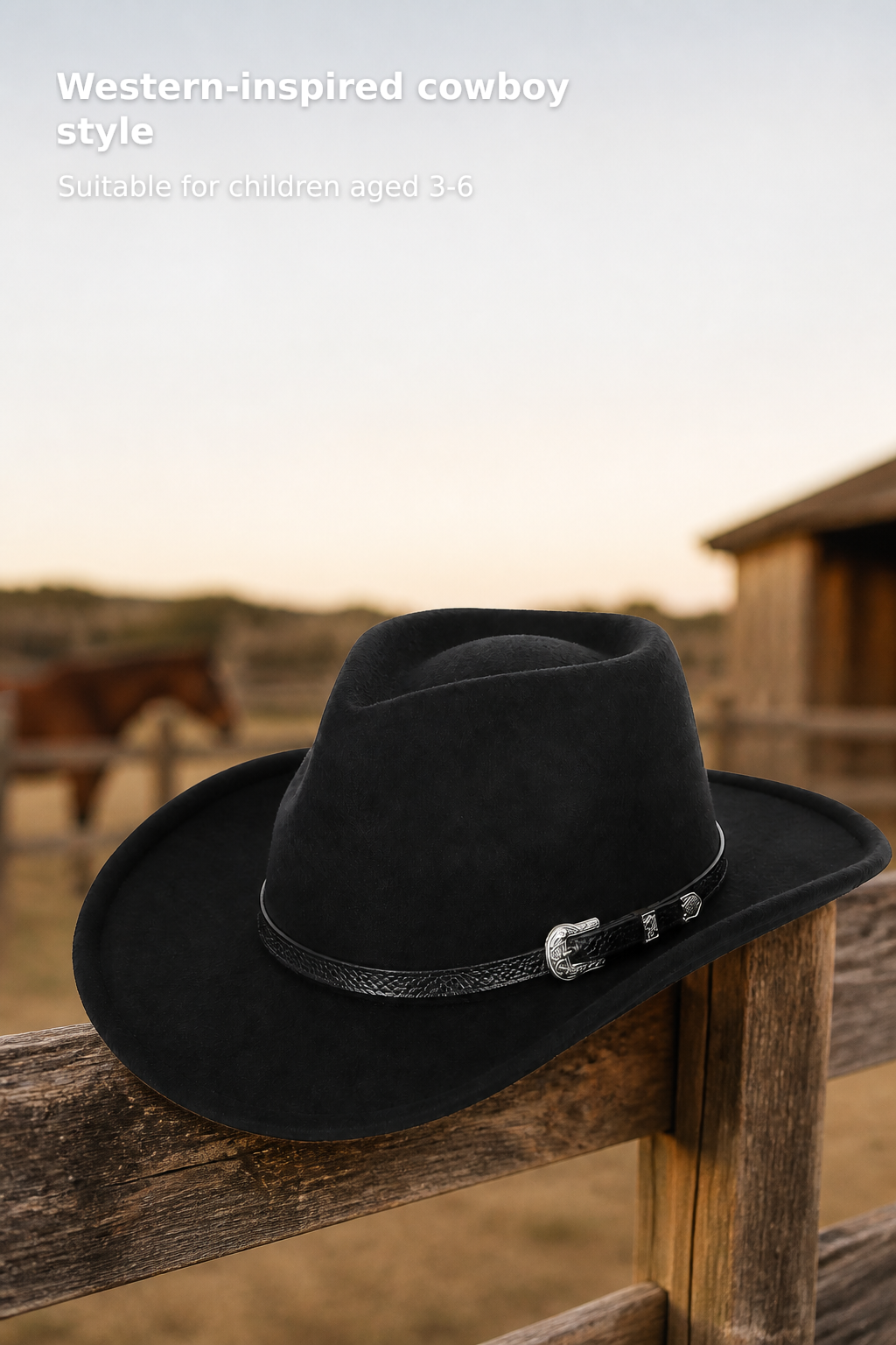 Kids’ Felt Western Cowboy Hat for Ages 3–6