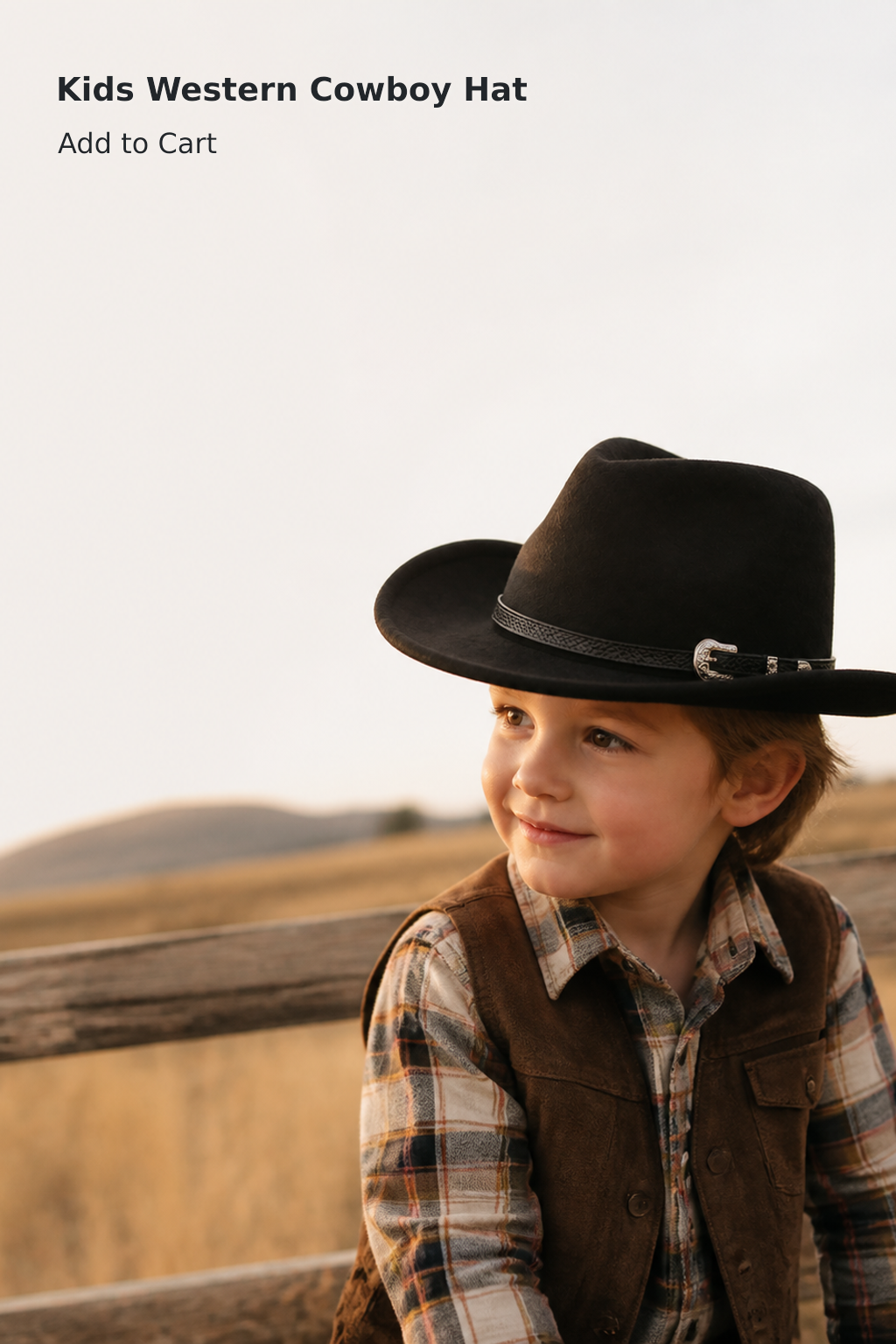 Kids’ Felt Western Cowboy Hat for Ages 3–6