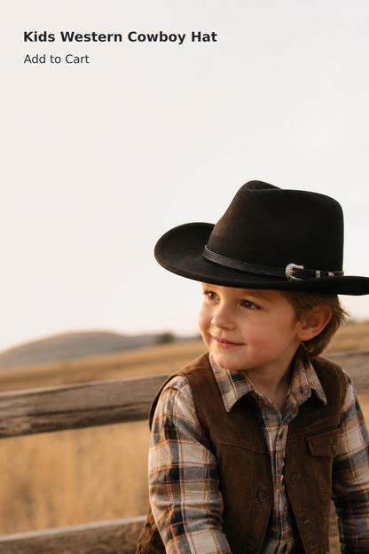Kids’ Felt Western Cowboy Hat for Ages 3–6